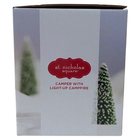 St. Nicholas Square Camper with Light-up Campfire Christmas Village Accessory - Picture 6 of 7